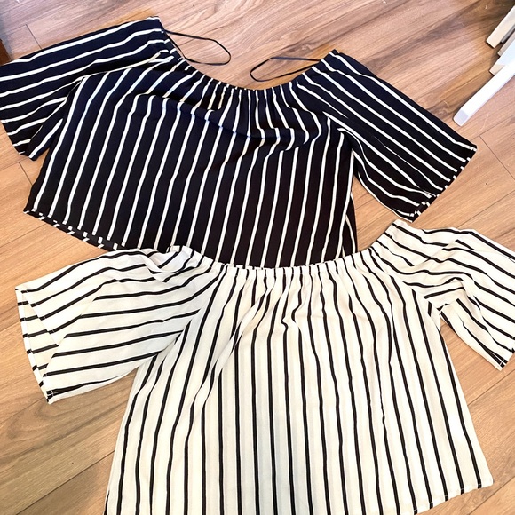 Off shoulder striped shirts - Picture 1 of 1